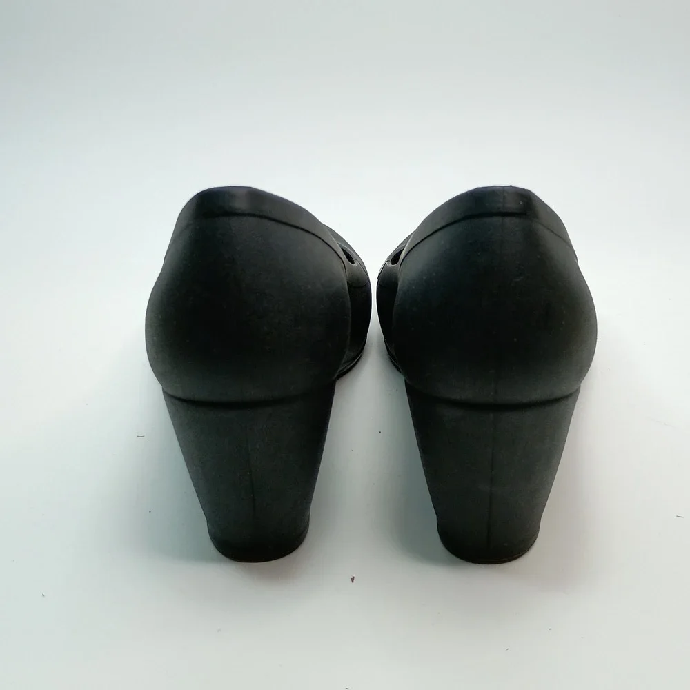 Crocs Lina‎ Wedge Pumps Womens 10 Black Dual Comfort Round Toe Shoes J4